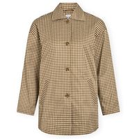 vila abrigo peary check jacket - snow whitetapenade para mujer