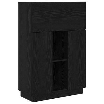 Escritorio | Mesa De Trabajo Con Estante Roble Negro 71.5 X 31.5 X 106.5 Cm