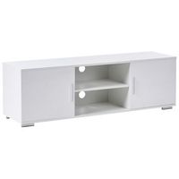 mueble tv moderno con puertas gestion de cables patas de metal mdf blanco chilliwack