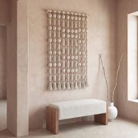 decoracion de pared de madera de mango y algodon 87x140 cm