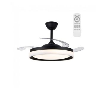 Ventilador led con aspas retráctiles nestera eco negro cct dim 45w marca wonderlamp