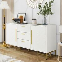 aparador con 2 puertas y 3 cajones - mueble para salon - mdf - blanco 145x40x75cm