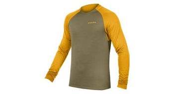 Camiseta de manga larga forro polar endura singletrack verde amarillo