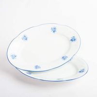 juego de bandejas de porcelana blanca 2 piezas lubeck blue
