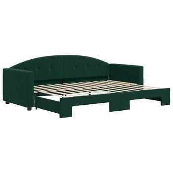Sofá Cama Nido Terciopelo Verde Oscuro 80x200 Cm