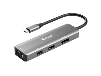 DOCKING USB-C EQUIP 133485 A 1xHDMI 4K 1xDISPLAYPORT 4K 1xVGA 1xUSB-A 2.0