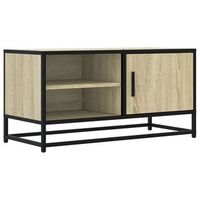 mueble tv metal y madera ingenieria roble sonoma 80x345x40 cm vidaxl
