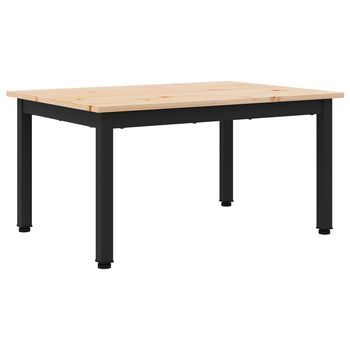 Mesa De Café | Mesa De Centro Natural 70 X 50 X 36 Cm Madera De Pino Macizo