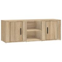 mueble para tv  mueble de salon  gabinete de tv madera contrachapada roble sonoma 100x315x35 cm