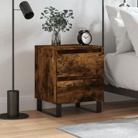 mesita de noche  mesa auxiliar  mesilla madera de ingenieria roble ahumado 40x35x50 cm cfw40717