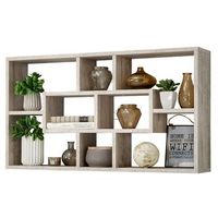 estanteria de pared con 8 compartimentos color roble arena fmd