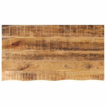 Tablero De Mesa Borde Natural Madera Maciza Mango 110x60x3,8 Cm Vidaxl