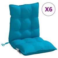 cojines para silla respaldo bajo 6 uds tela oxford azul claro vidaxl