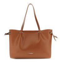 shopper efecto piel con detalle plisado en el asa tan taglia unica