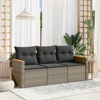 conjunto de sofa de jardin 3 uds  mueble jardin mesa y sillas y cojines ratan sintetico gris cfw276520