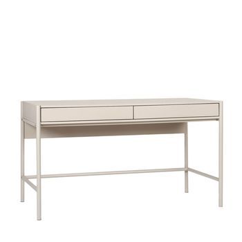 Mesa Escritorio Mdf Lacado Klast Home Nórdico 120 X 78 Cm - Gris Perla