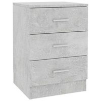 mesita de noche  mesa auxiliar  mesilla de aglomerado gris hormigon 38x35x56 cm