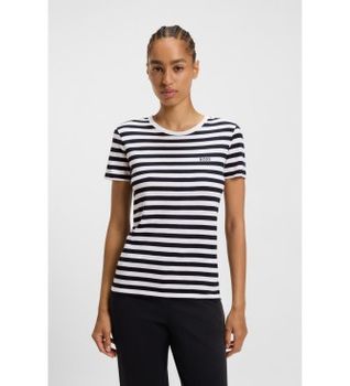 BOSS para mujer. 50504192 Camiseta Esla marino (XS), Casual, Algodón, Manga corta