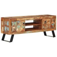 mueble de tv madera maciza reciclada 112x30x45 cm vidaxl