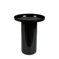 mesa auxiliar de aluminio esmaltado en negro brillante