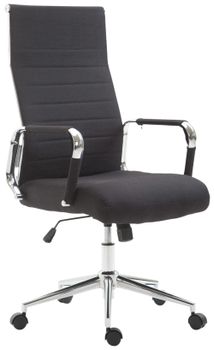 Silla de oficina giratoria regulable en tela negro