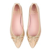 bailarina punta charol beige