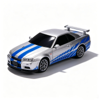 jkhl 1901-410d rtr 124 24g 4wd r34 drift rc car alloy body shell led light on-road full proportional high speed racing