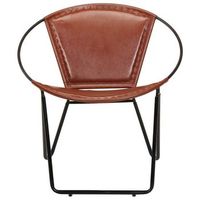 silla de cuero autentico marron