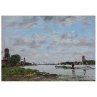legendarte - cuadro lienzo impresion digital - la meuse a dordrecht - eugene boudin - decoracion pared cm 50x70