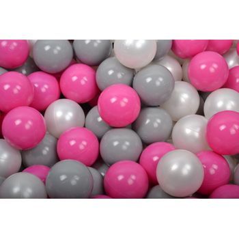 Meowbaby Juego De Bolas De Plástico 300 Piezas Perla/gris/rosa Oscuro