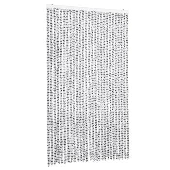 Cortina Antimoscas Chenilla Gris Claro Y Gris Oscuro 118x220 Cm