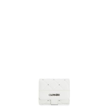 billetera con acolchado y remaches white
