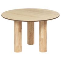 mesa de comedor rustica tablero redondo patas de madera de caucho r 120 cm madera de fresno claro orin