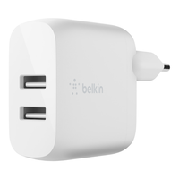 cargador domestico belkin wcb002vfwh doble usb-a boost charge 12wx2 color blanco
