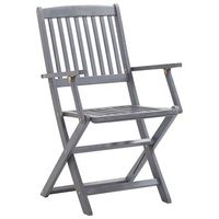 pack 8 uds sillas de jardin  silla de exterior  sillon plegables madera maciza de acacia