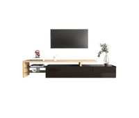 mueble tv 1975cm de mdf con luz led y 3 puertasnegromadera