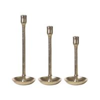 conjunto de 3 candeleros de metal dorado portavelas centro de mesa glamour liwung