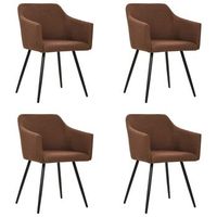 sillas de comedor 4 unidades tela marron vidaxl