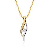 8 quilates cadena de oro blanco amarillo con colgante