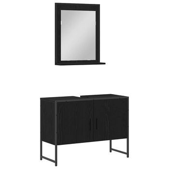Juego De Muebles De Baño 2 Uds. Negro 80 X 33 X 60 Cm Vidaxl