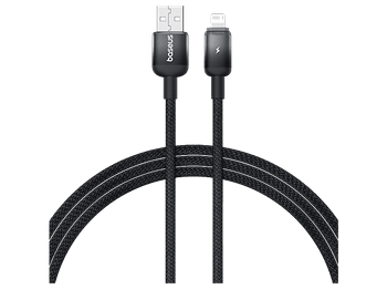 Cable USB - Baseus Dura, Lightning USB, 100 cm, 2.4A, Carga rápida, Negro