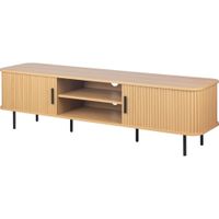 mueble tv 2 puertas 2 nichos efecto roble 160 cm
