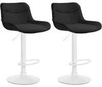 juego de 2 taburetes de bar vonore en tela negro 51x49x85 cm