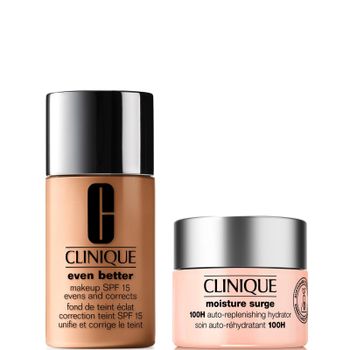 Clinique Even Better Vitamin Makeup Foundation & Moisture Surge 100H Hydrator Moisturiser Bundle (Various Shades) - WN 64 Butterscotch