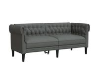 sofa chesterfield de 2 plazas - sofa de salon tela gris oscuro
