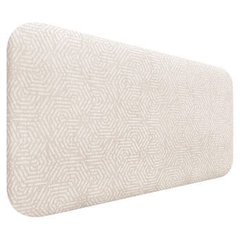 Dhome Cabecero Tapizado Liso Redondeado Tejido Luxury Para Pared Acústicos Cabeceros Absorbentes Cabezal Cama Dormitorio (ethnic White, 100cm)