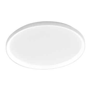 Krizia - Plafón Led Regulable 80w - 6100lm, Luz Natural 4000k, Difusor Opal, Aluminio Blanco Satinado, D.70 Cm, Ip20