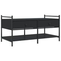 mesa de centro madera de ingenieria negro 99x50x50 cm