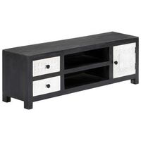 mueble tv  mueble de salon  armario tv tallado a mano mango gris blanco 120x30x40 cm