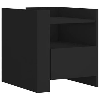 Mesita De Noche Madera De Ingeniería Negro 45x50x50 Cm Vidaxl